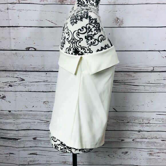 Ramy Brook Luca One Shoulder Off Shoulder Asymmetrical Top Ivory Black XS S - Picture 4 of 10